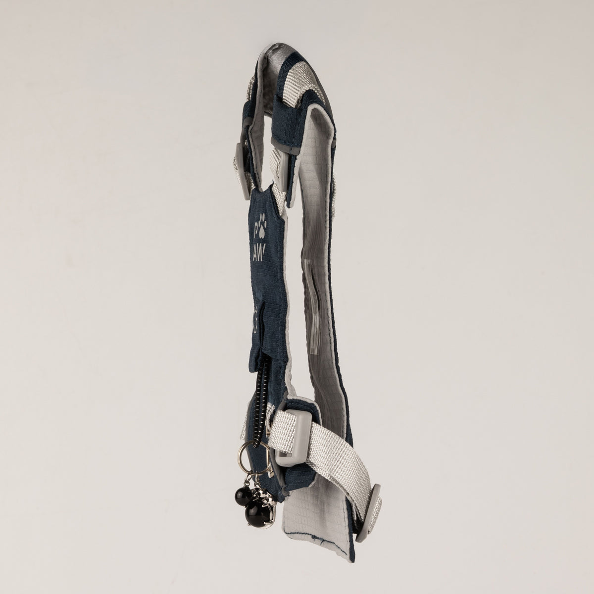 PAW - S (4-8Kg) Dog Step-in Guardian Harness with Reflective Mesh - Rock Grey - Black Obsidian Charm