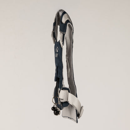 PAW - S (4-8Kg) Dog Step-in Guardian Harness with Reflective Mesh - Rock Grey - Black Obsidian Charm