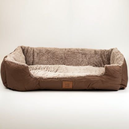 PAW Bed – Medium Plush Teddy Brown – 70 × 55 × 18cm